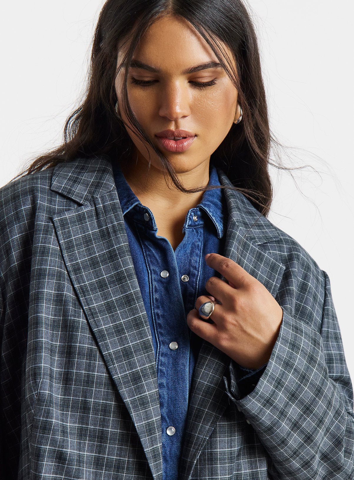 SIMPLY BE Oversized Check Blazer 18 - Image 4 thumbnail