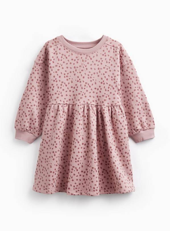 Pink Floral Print Sweat Dress 5-6 years