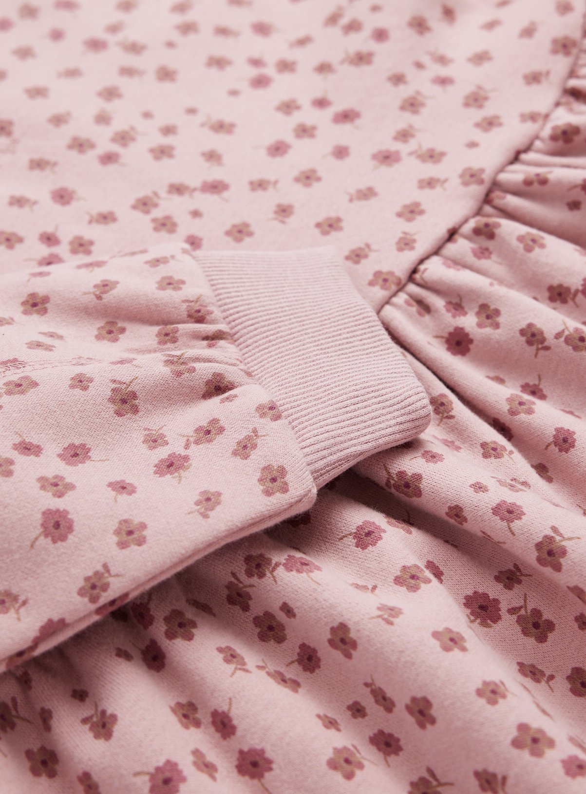 Pink Floral Print Sweat Dress 7-8 years - Image 2 thumbnail