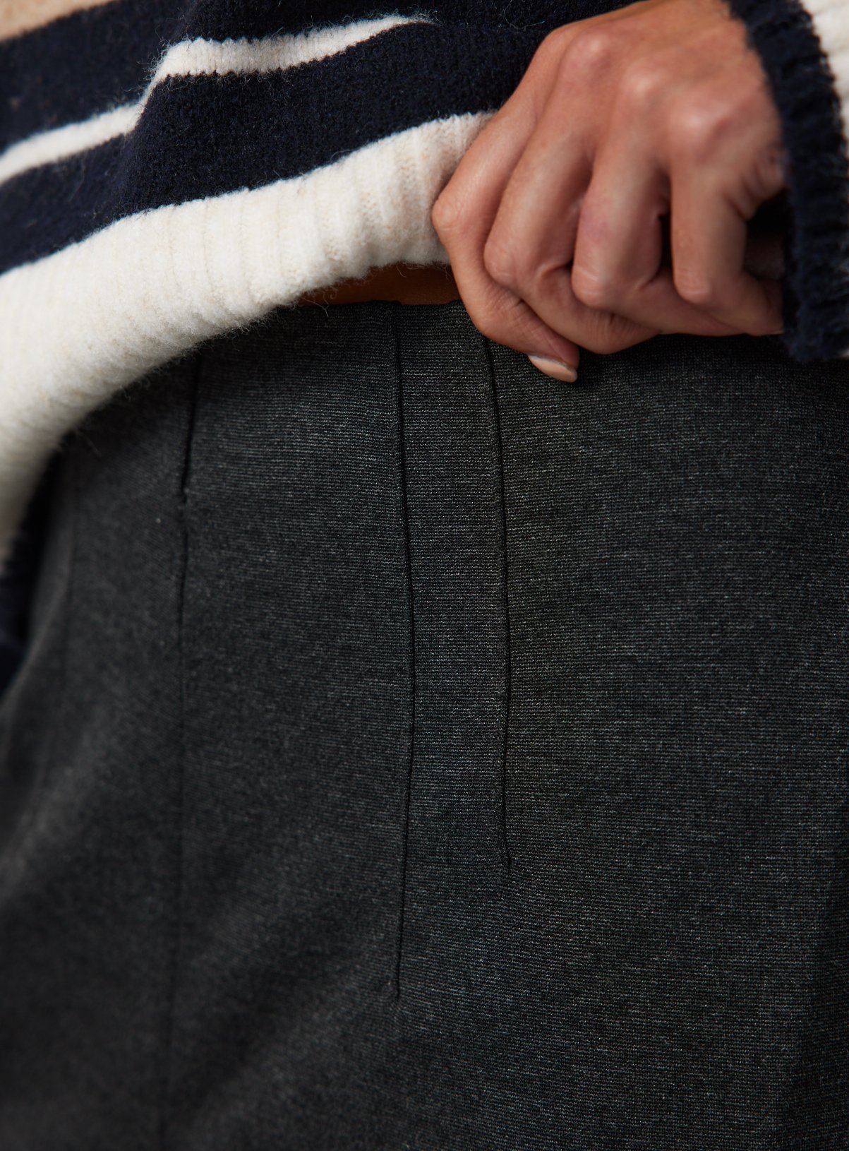 Charcoal Ponte Wide Leg Trousers 16S - Image 3 thumbnail