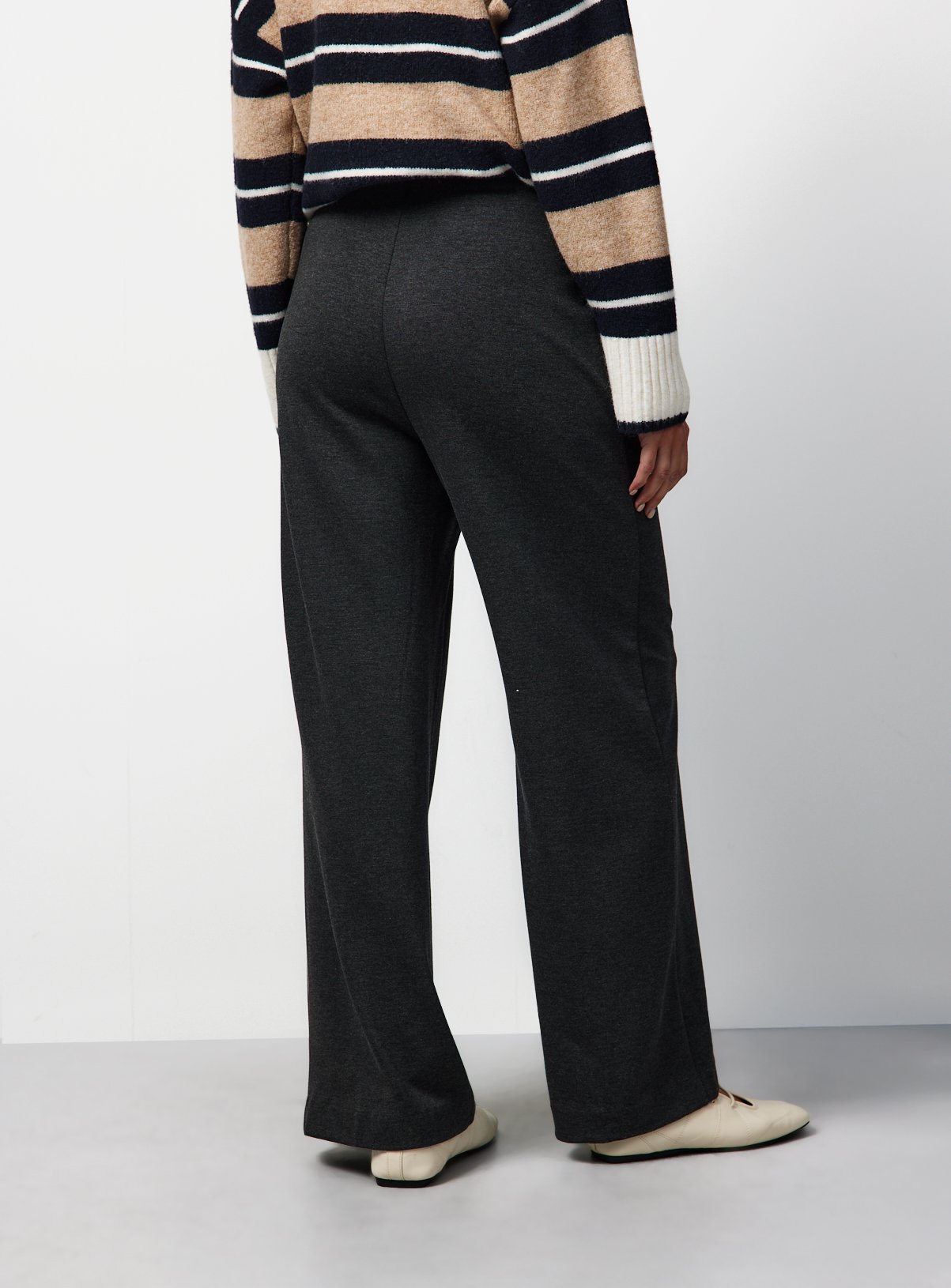 Charcoal Ponte Wide Leg Trousers 22L - Image 4 thumbnail