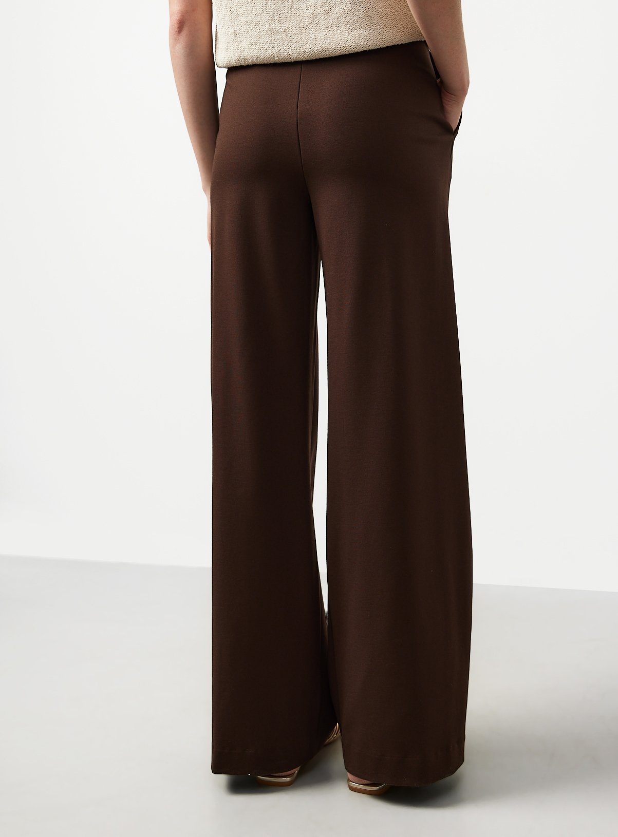 Brown Wide Leg Ponte Trousers 16R - Image 4 thumbnail