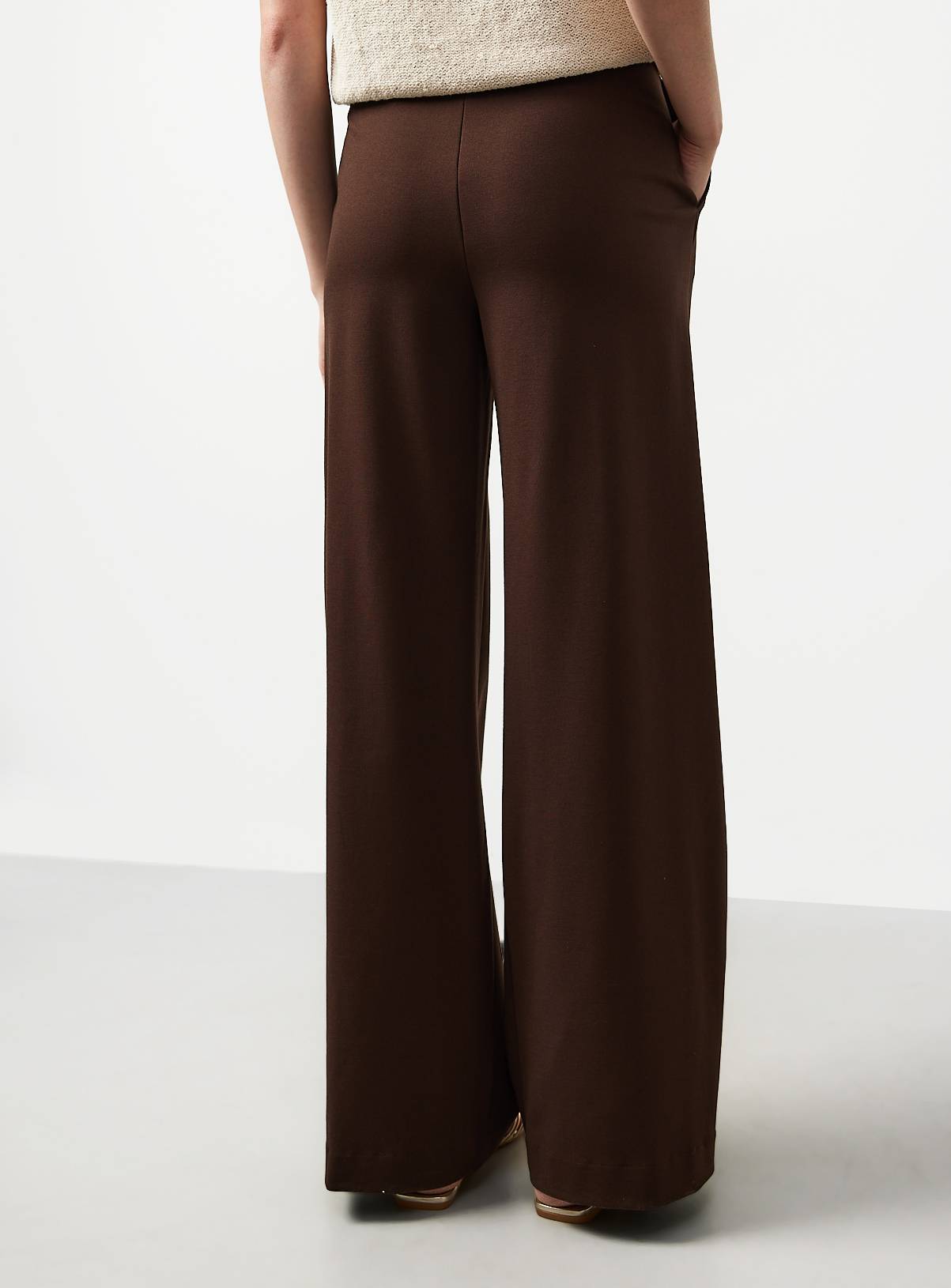 Brown Wide Leg Ponte Trousers 16R - Image 4