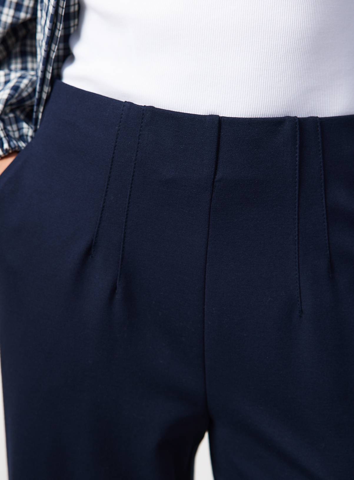 Navy Ponte Wide Leg Trousers 20L - Image 3