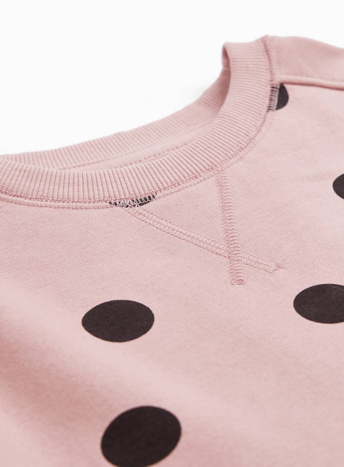 Pink Polka Dot Sweatshirt Dress 3-4 years - Image 2
