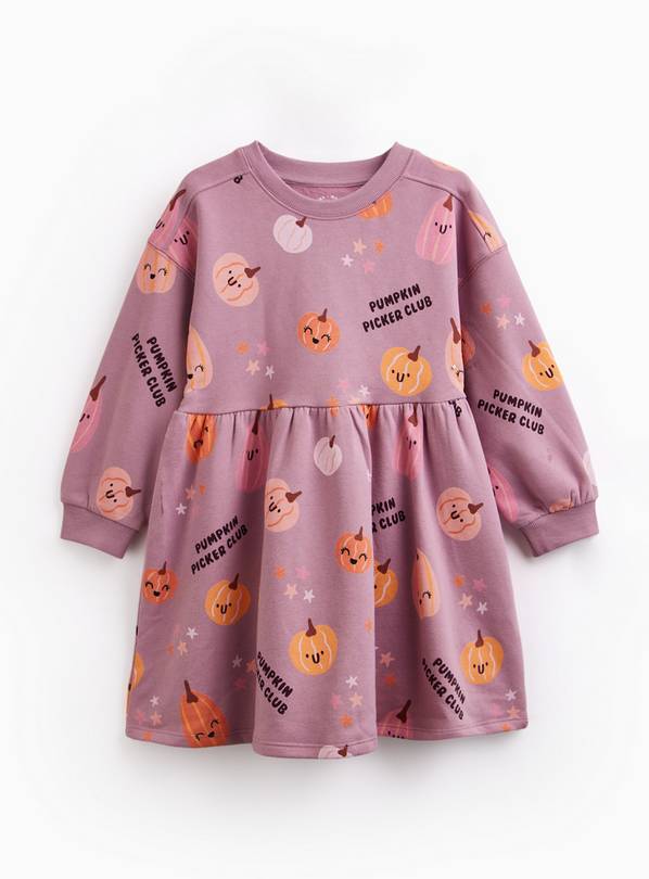 Halloween Pumpkin Print Sweat Dress 6-7 years