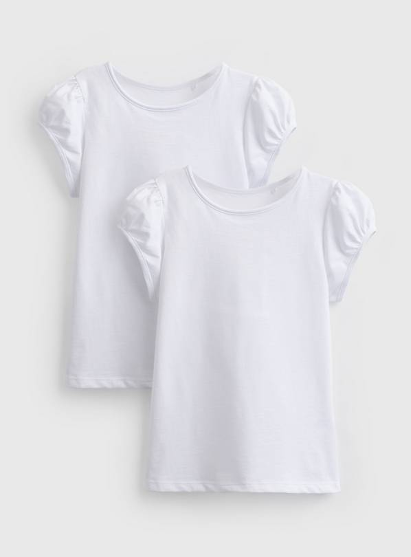 White Puff Sleeve T-Shirt 2 Pack 9 years