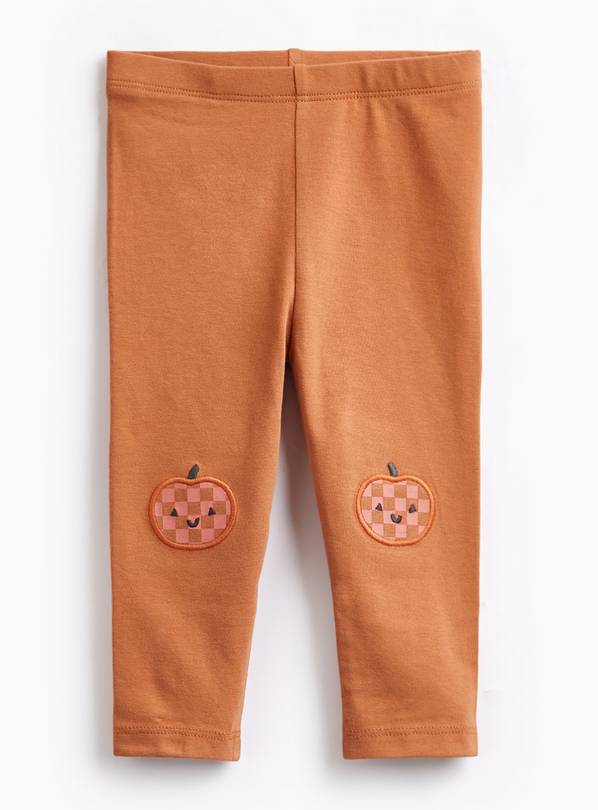 Halloween Pumpkin Knee Patch Leggings 18-24 months
