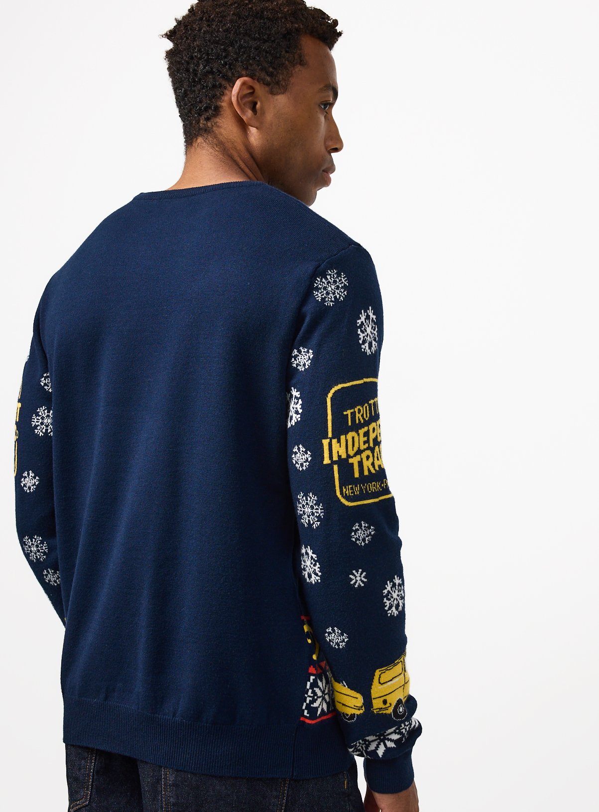 Navy Knitted Only Fools and Horses Christmas Jumper S - Image 4 thumbnail