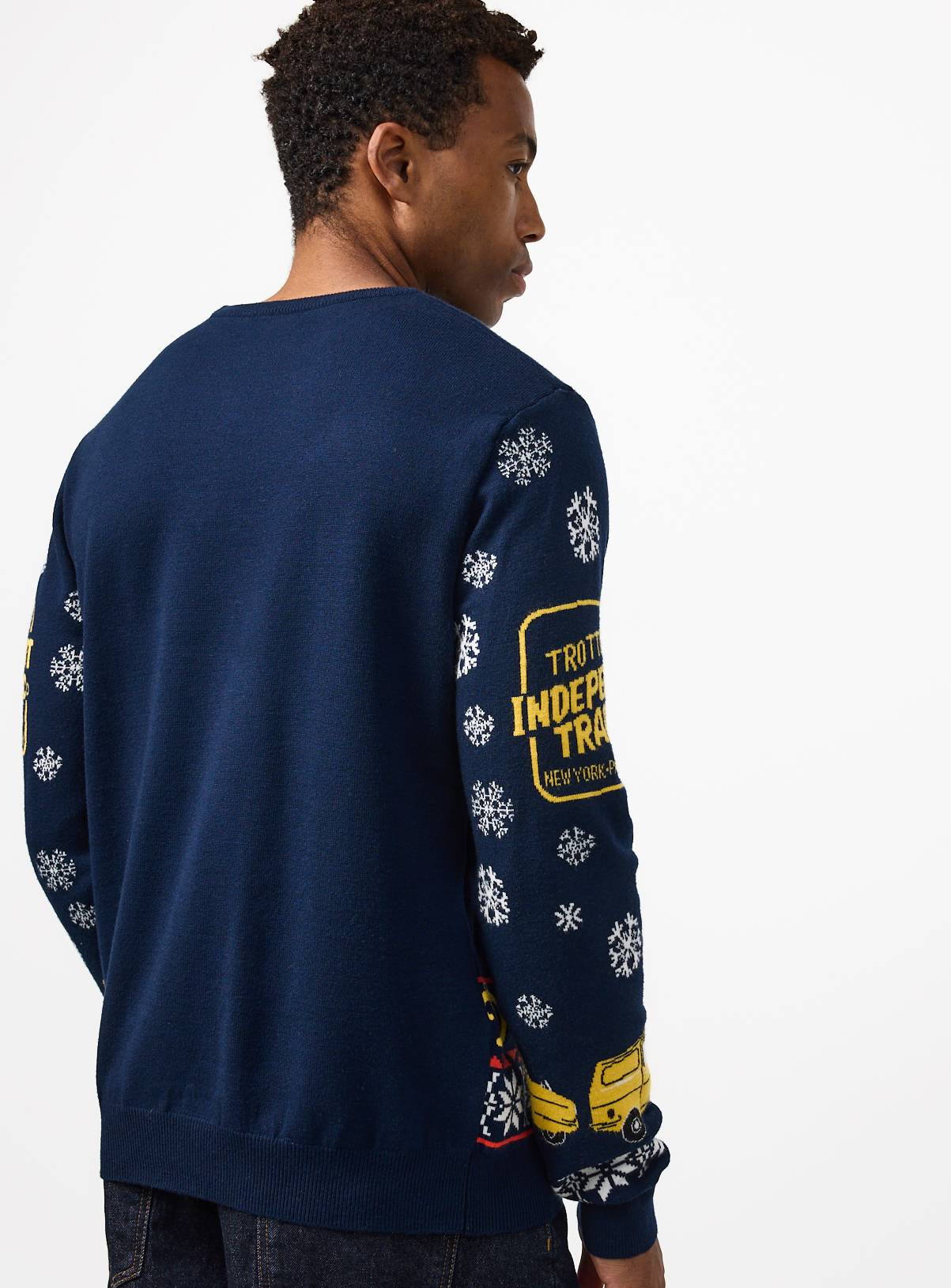 Navy Knitted Only Fools and Horses Christmas Jumper S - Image 4