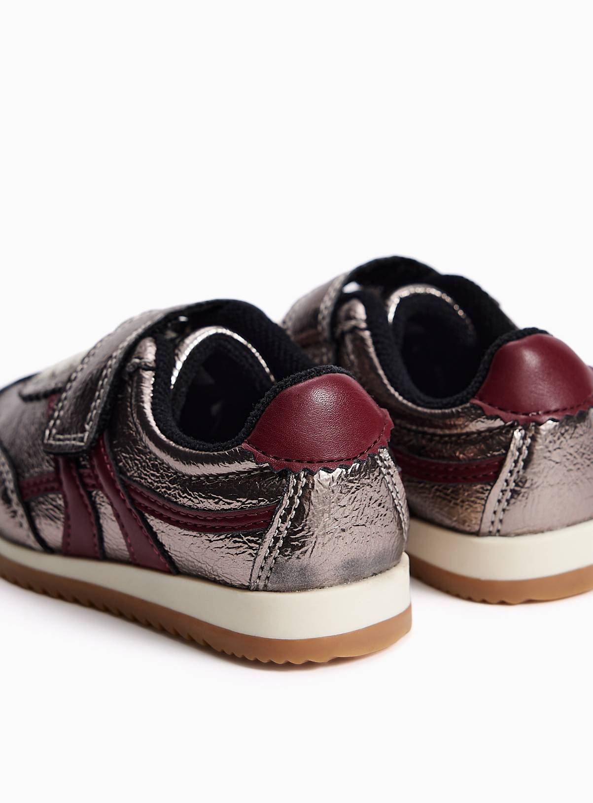 Silver Metallic Slim Sole Trainers 8 Infant - Image 4