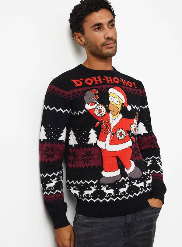 The Simpsons Black Christmas Jumper L