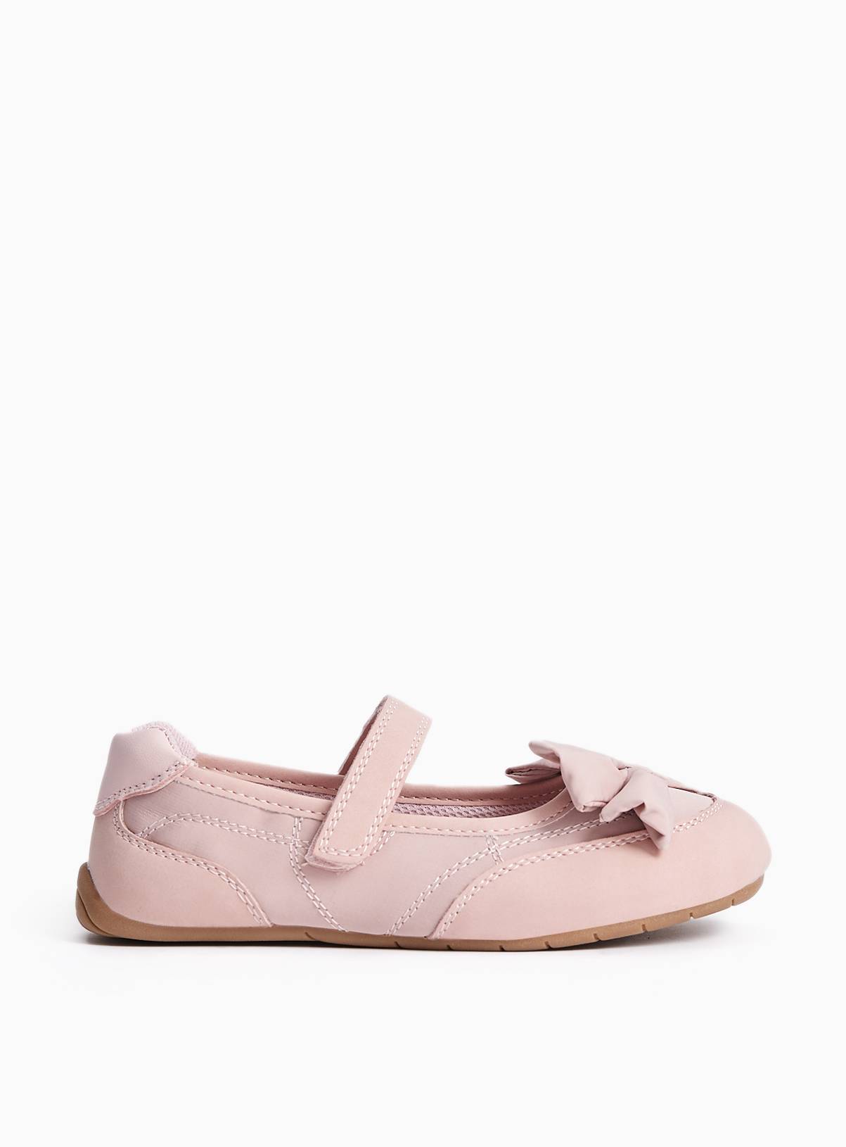 Pink Bow Detail Sporty Ballerina Shoes 10 Infant - Image 2