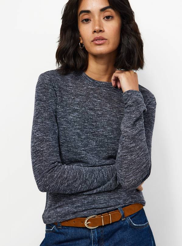 Blue Space Dye Slim Fit Top 22