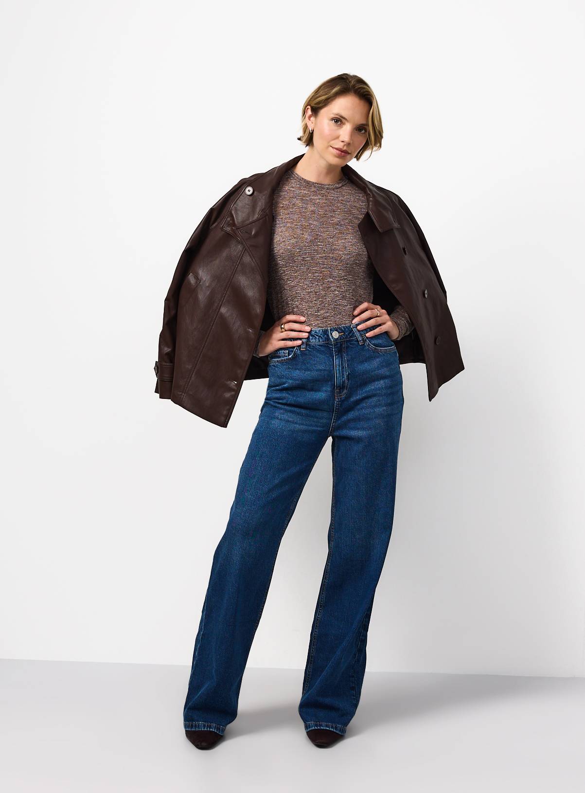 Brown Space Dye Slim Fit Top 22 - Image 2