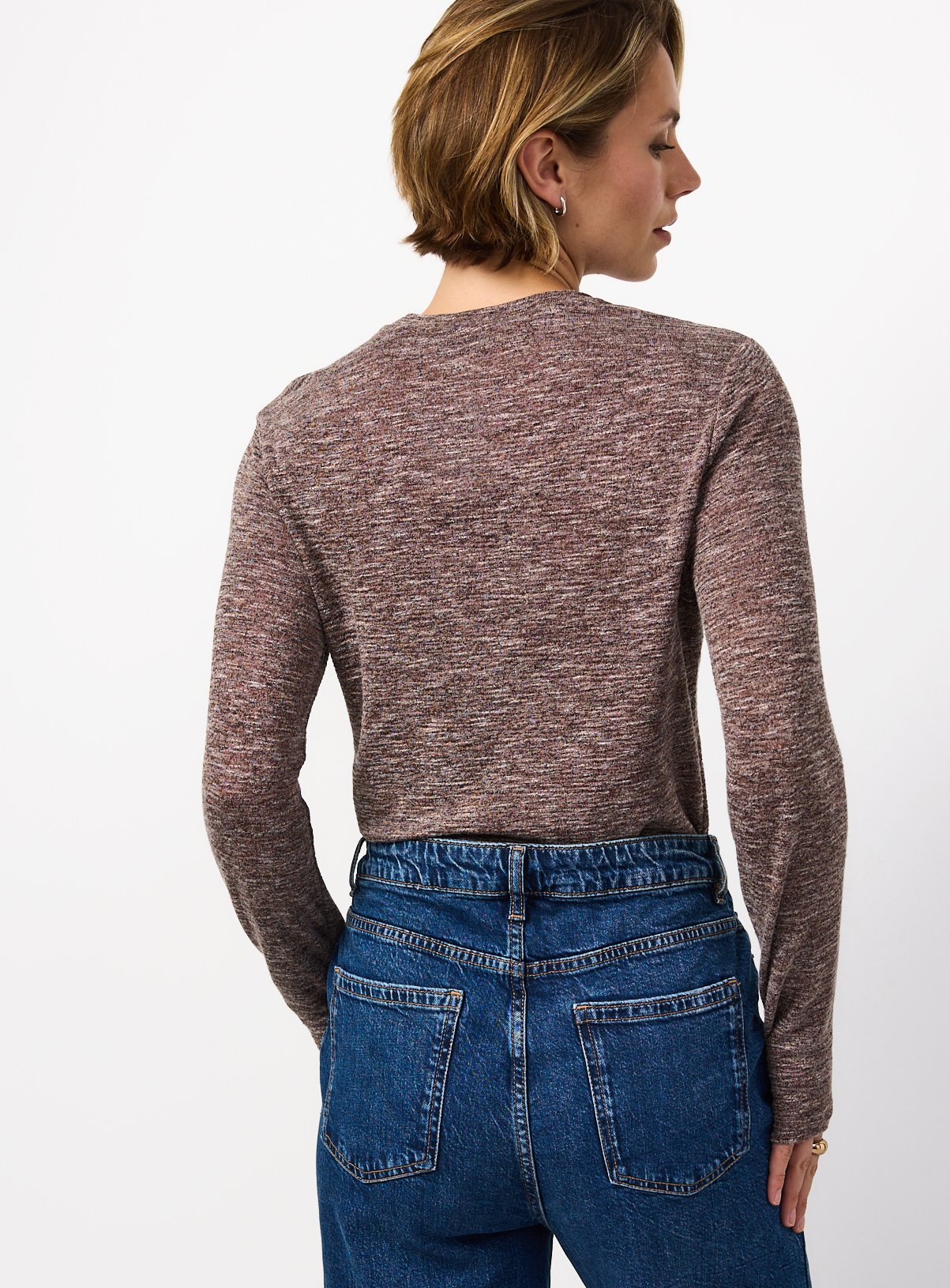 Brown Space Dye Slim Fit Top 22 - Image 4 thumbnail