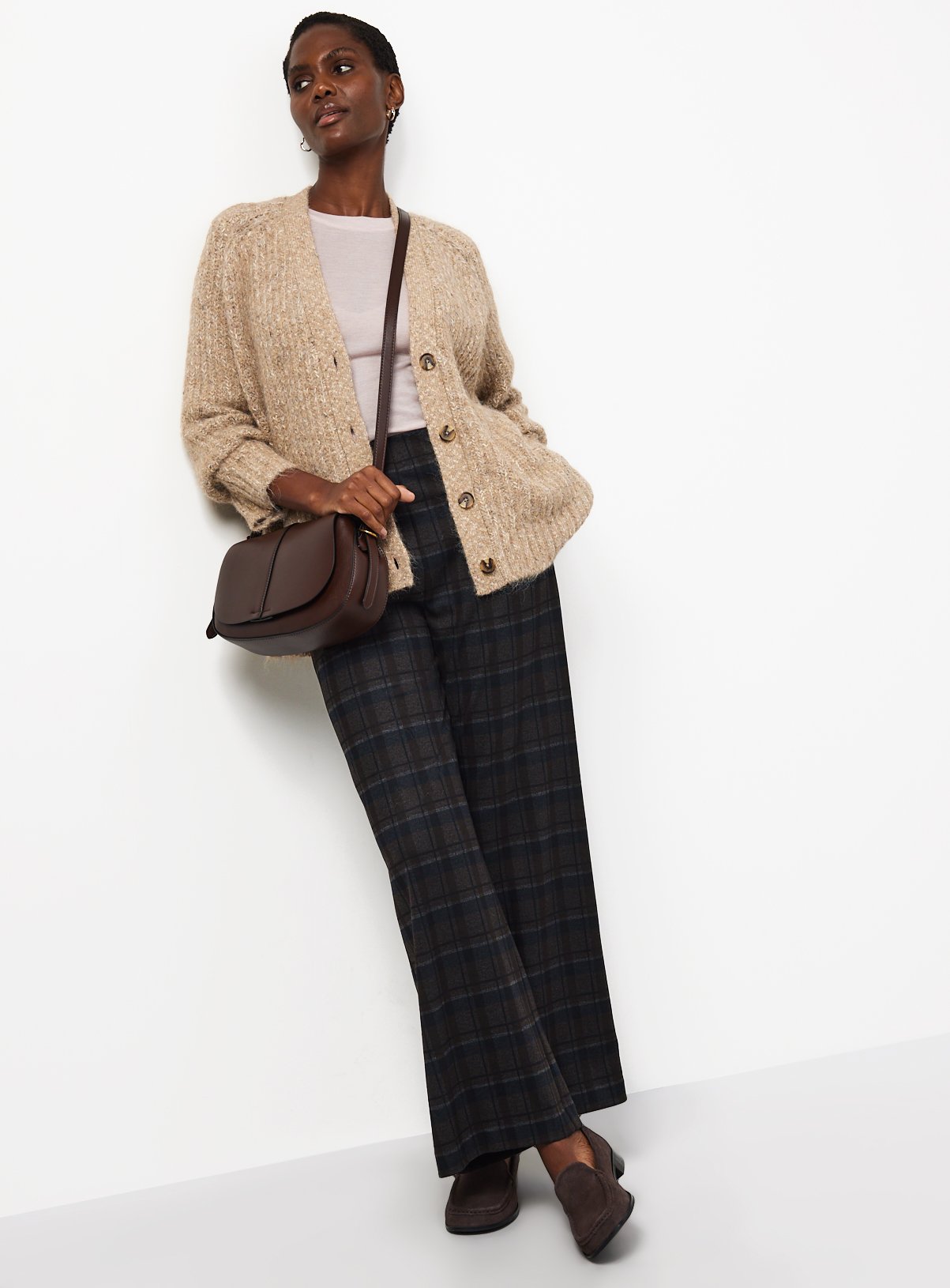 Navy Wide Leg Ponte Trousers 8R - Image 2 thumbnail