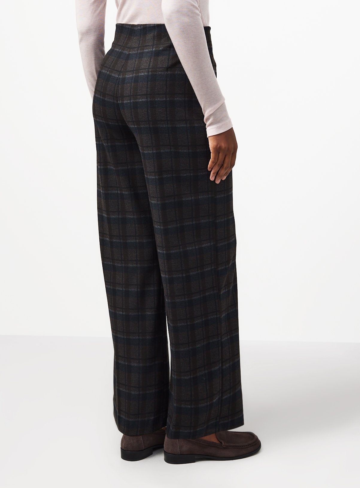 Navy Wide Leg Ponte Trousers 8R - Image 4 thumbnail