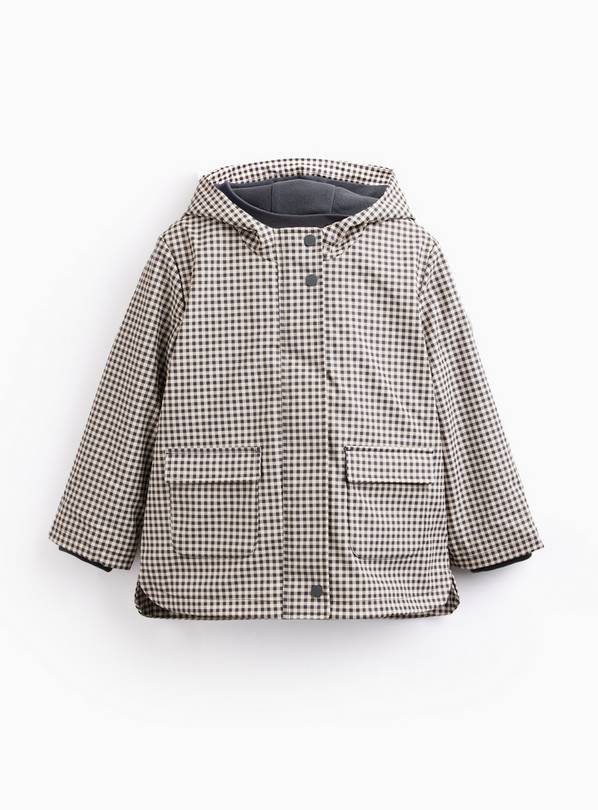 Black and White Gingham Print Fleece Lined  6-7 years