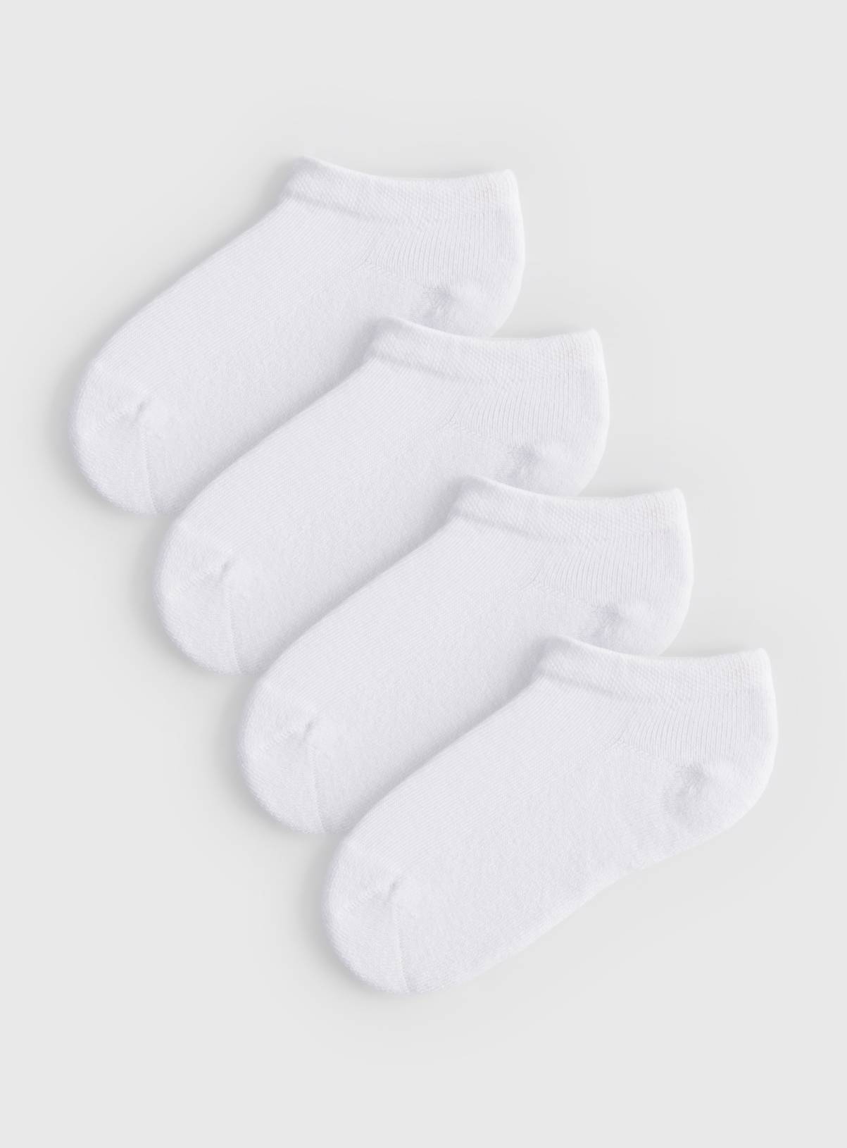 White Cushioned Sole Trainer Socks 4 Pack 4-6.5 - Image 1
