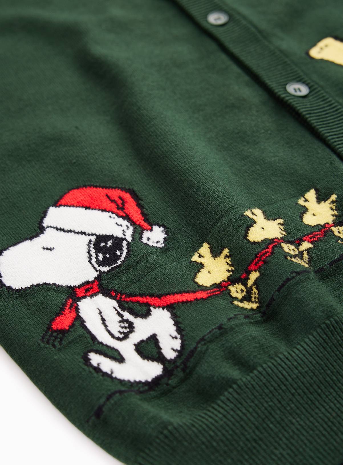 Christmas Green Peanuts Cardigan XS - Image 2