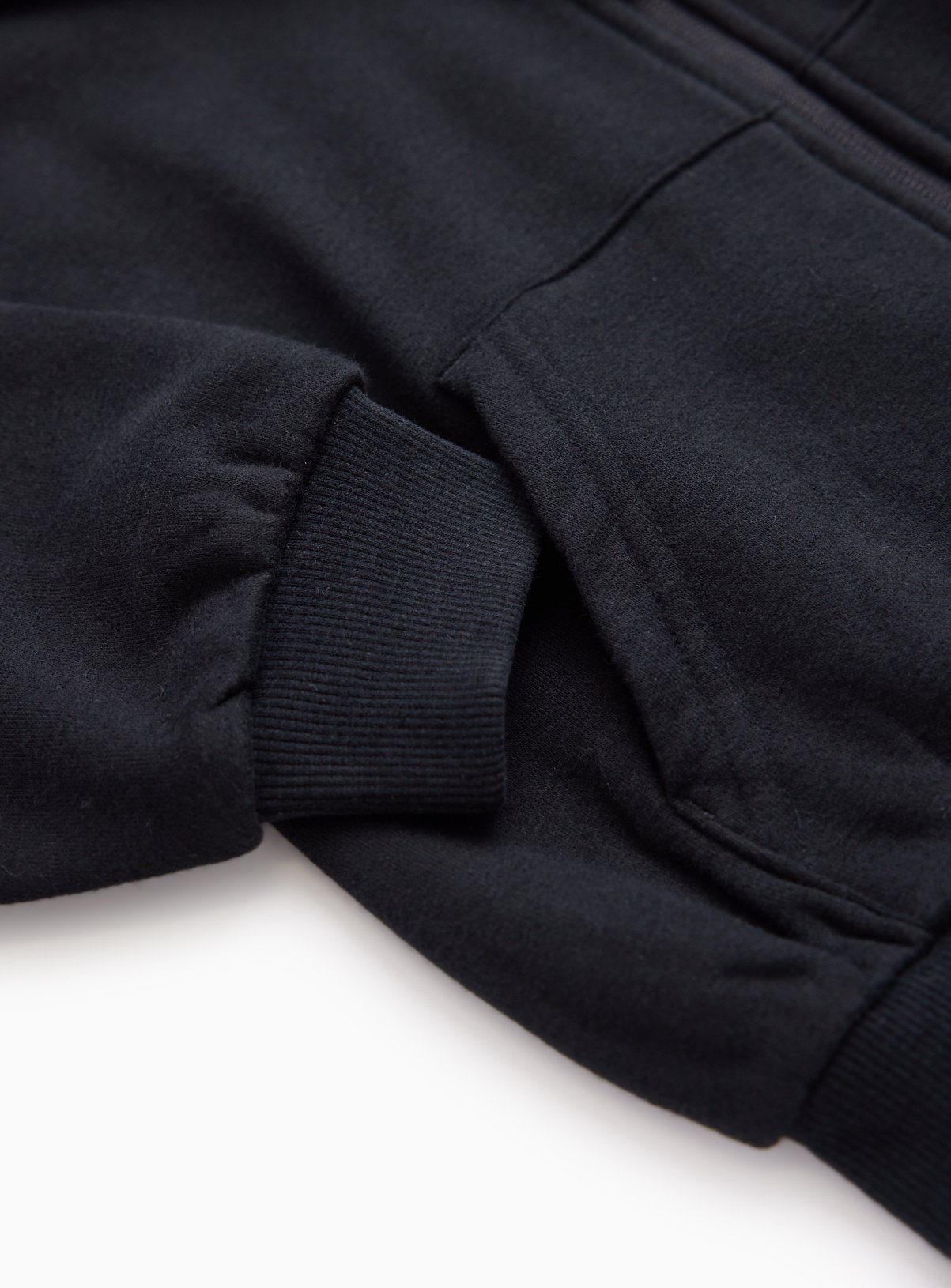 Black Zip-Through Kangaroo Pocket Hoodie  13 years - Image 2 thumbnail