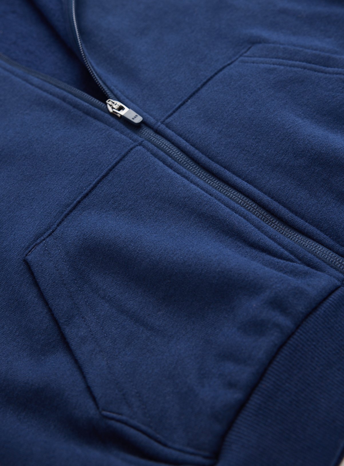 Navy Zip-Through Kangaroo Pocket Hoodie  13 years - Image 2 thumbnail