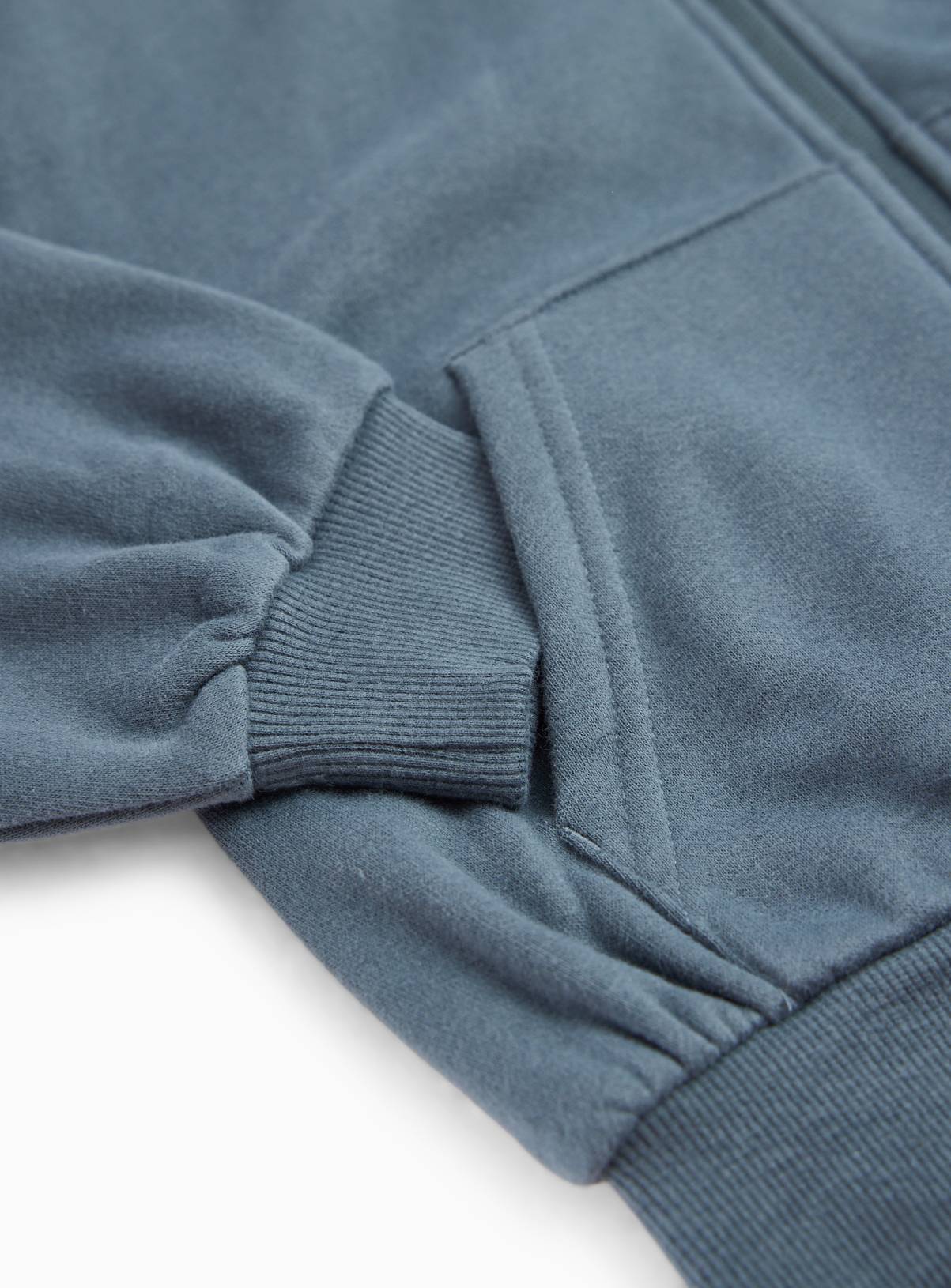 Teal Zip-Through Kangaroo Pocket Hoodie  8 years - Image 2