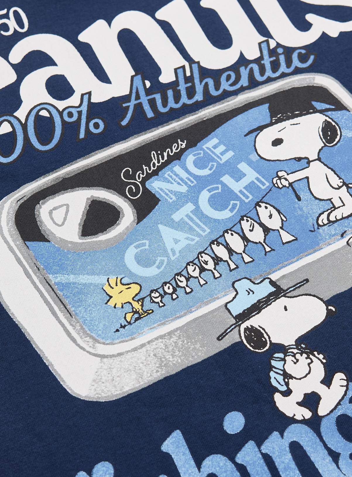 Navy Snoopy Fishing Club Graphic Relaxed Fit T-Shirt XXXL - Image 3
