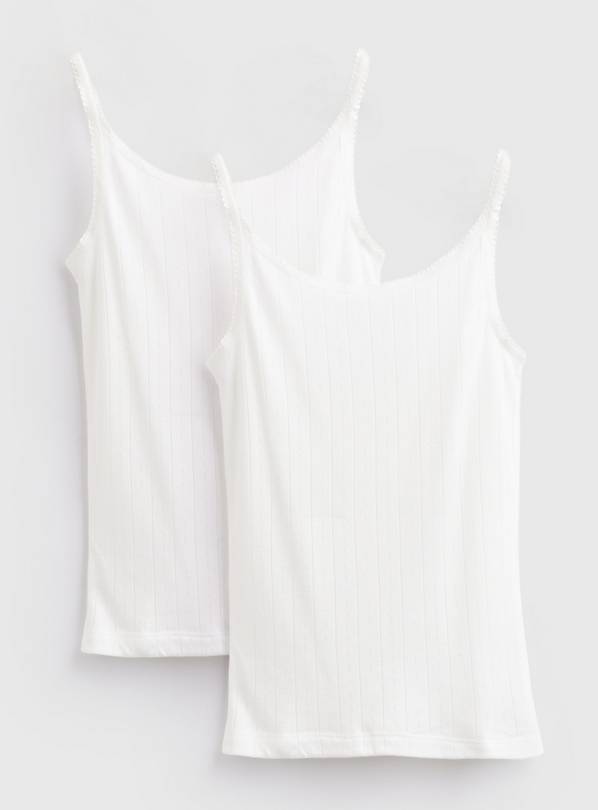 Cream Thermal Pointelle Camisoles 2 Pack XS