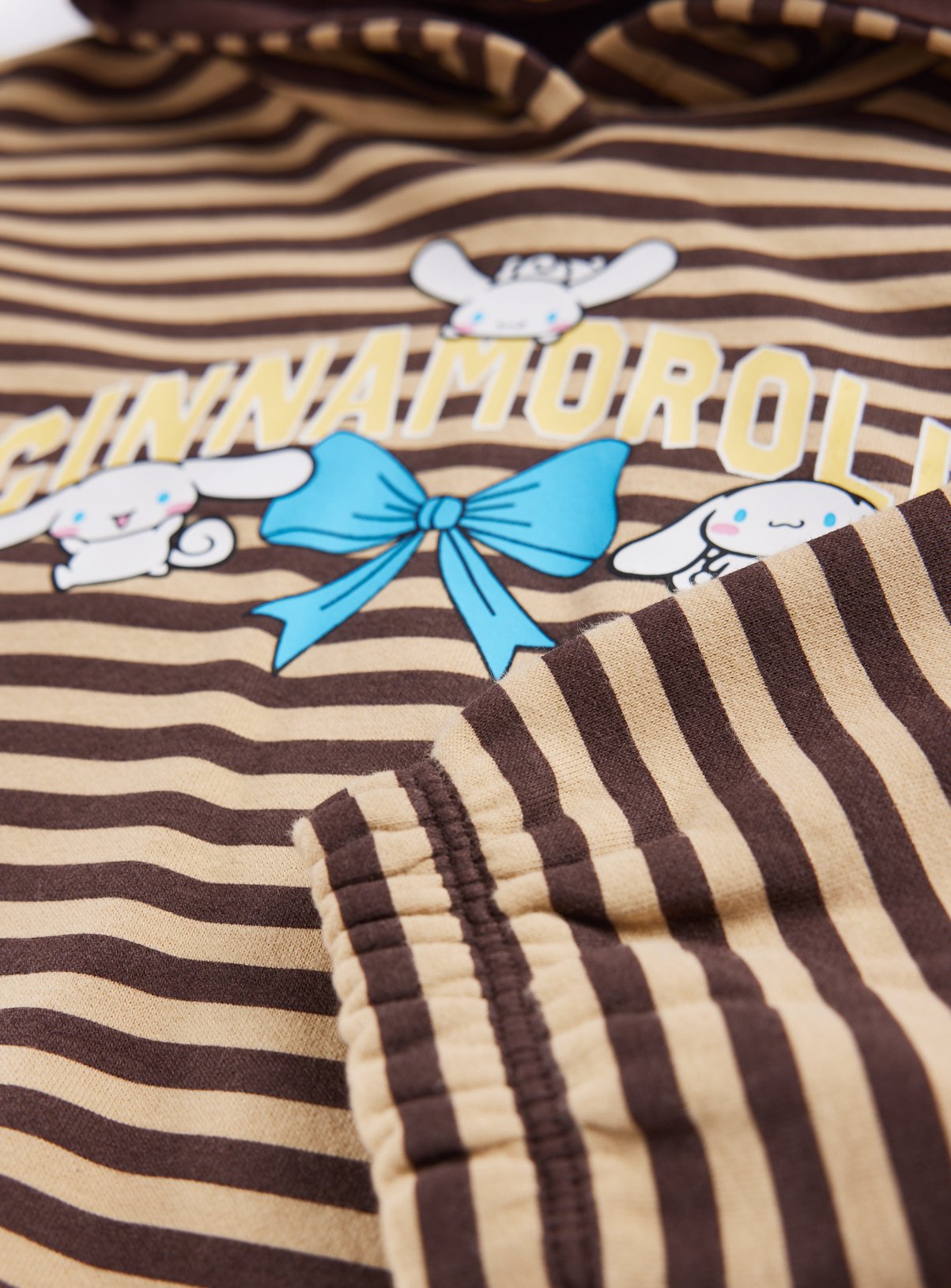 Yellow & Brown Striped Cinnamoroll Stripe Hoodie 11 years - Image 2 thumbnail