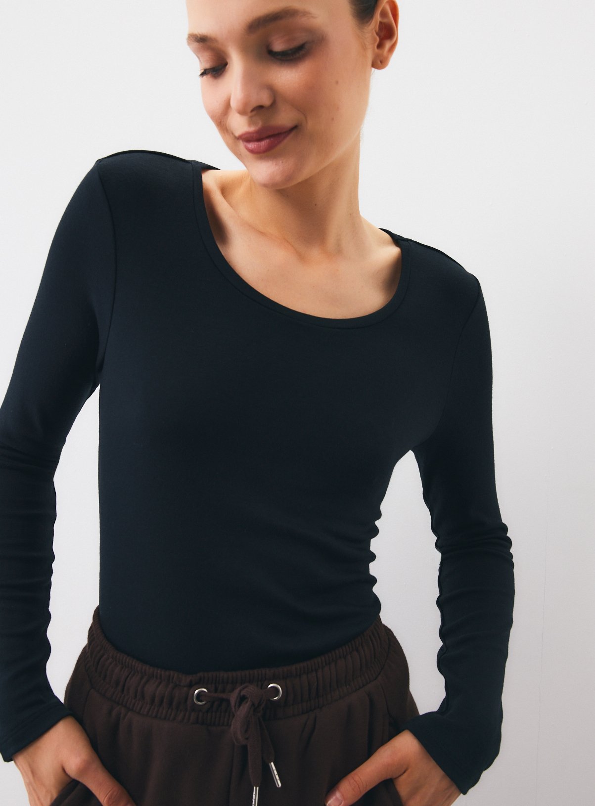 Black Thermal Long Sleeve Top XL - Image 1 thumbnail