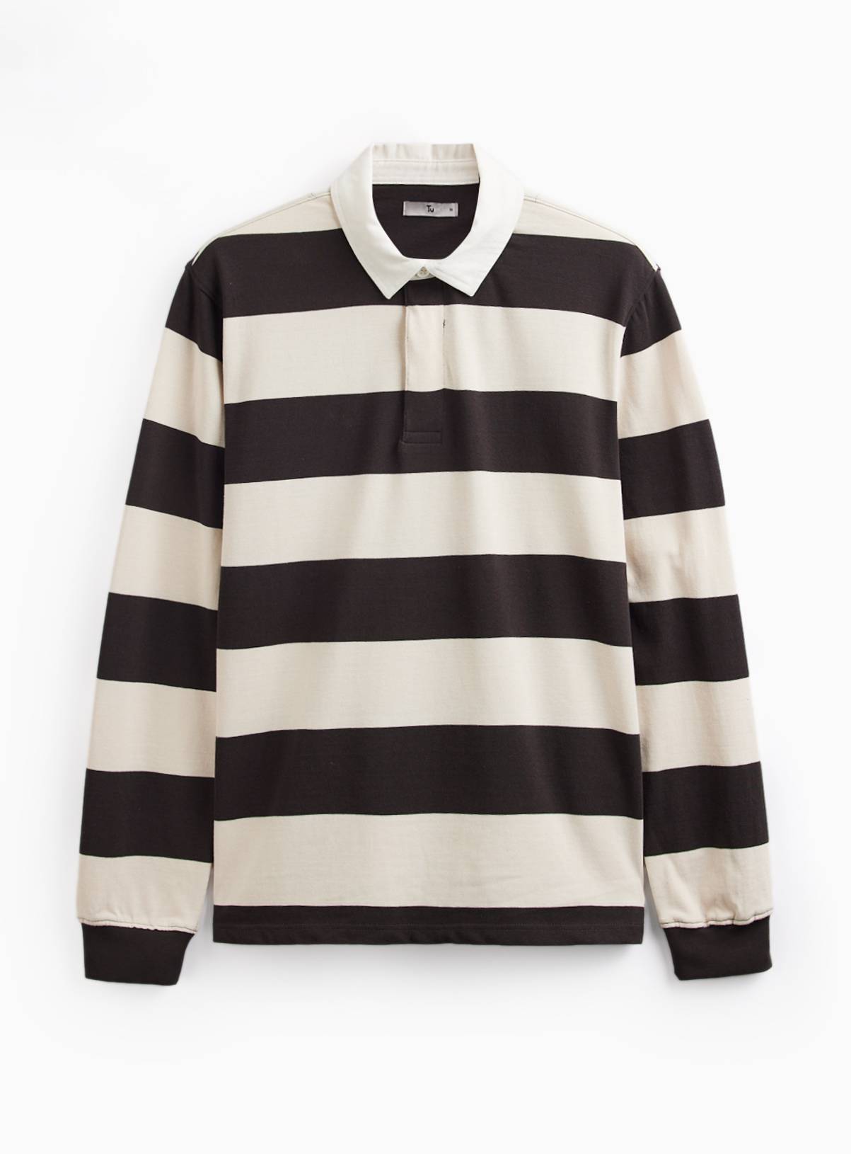 Brown Stripe Print Rugby Shirt XXL - Image 3