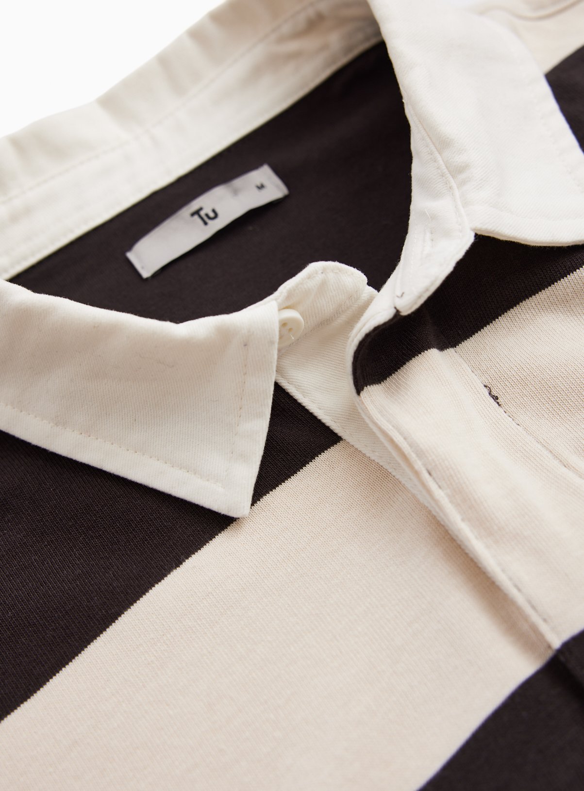 Brown Stripe Print Rugby Shirt XXL - Image 4 thumbnail