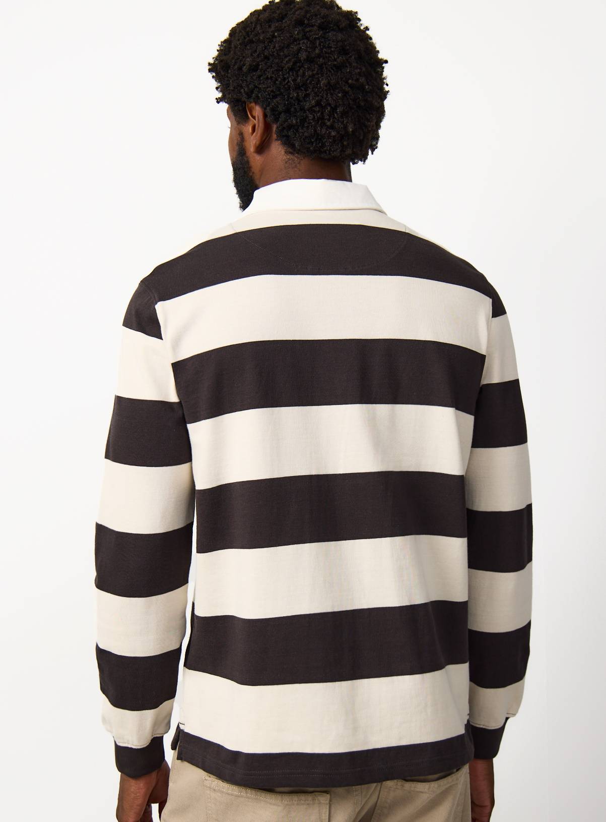 Brown Stripe Print Rugby Shirt XXL - Image 5