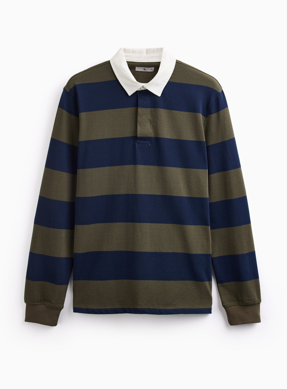 Green Stripe Print Long Sleeve Rugby Shirt XXXL - Image 4 thumbnail