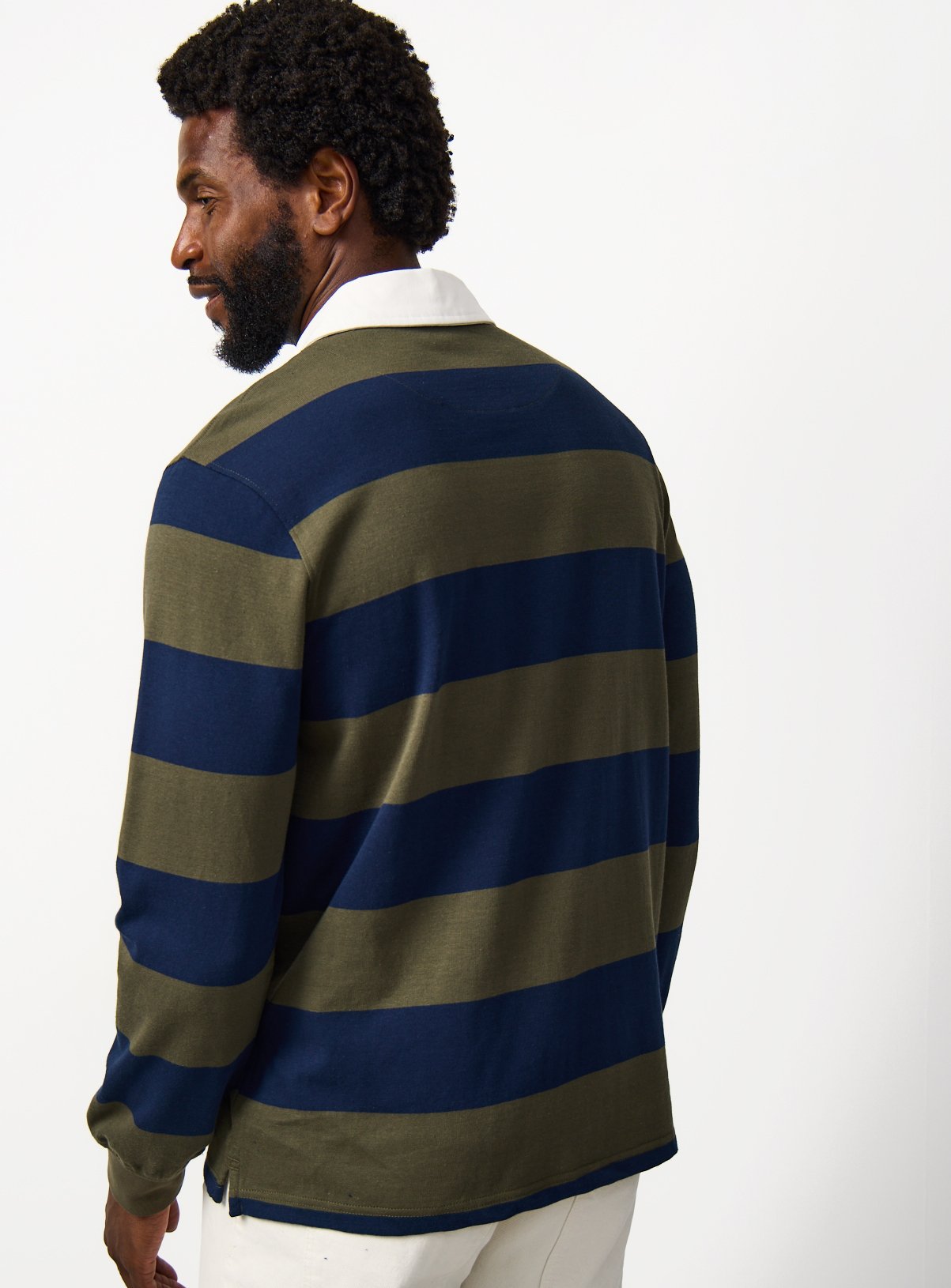 Green Stripe Print Long Sleeve Rugby Shirt XXXL - Image 6 thumbnail