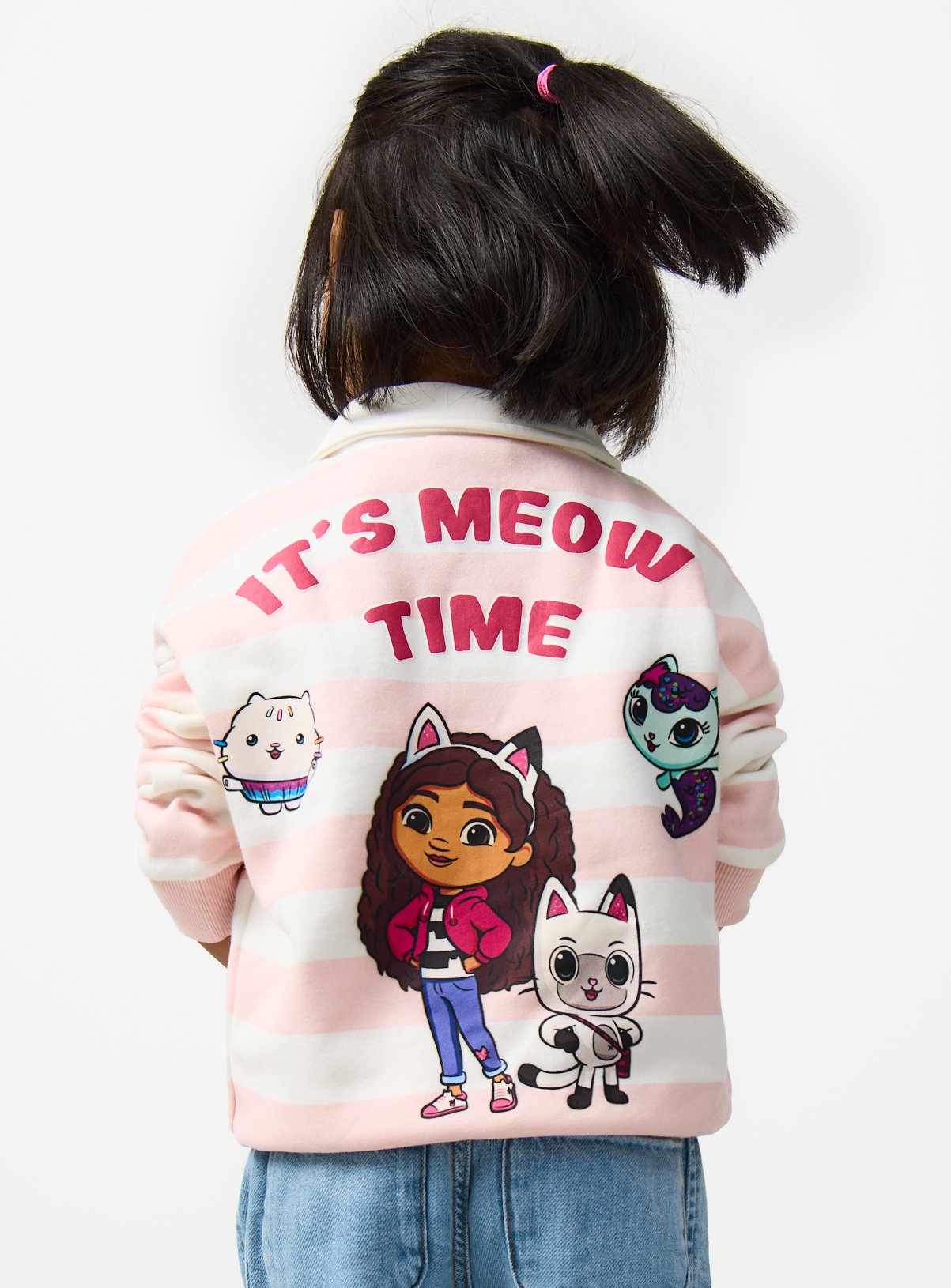 Pink Stripe Gabby's Dollhouse Motif Rugby Sweatshirt 6-7 years - Image 5 thumbnail