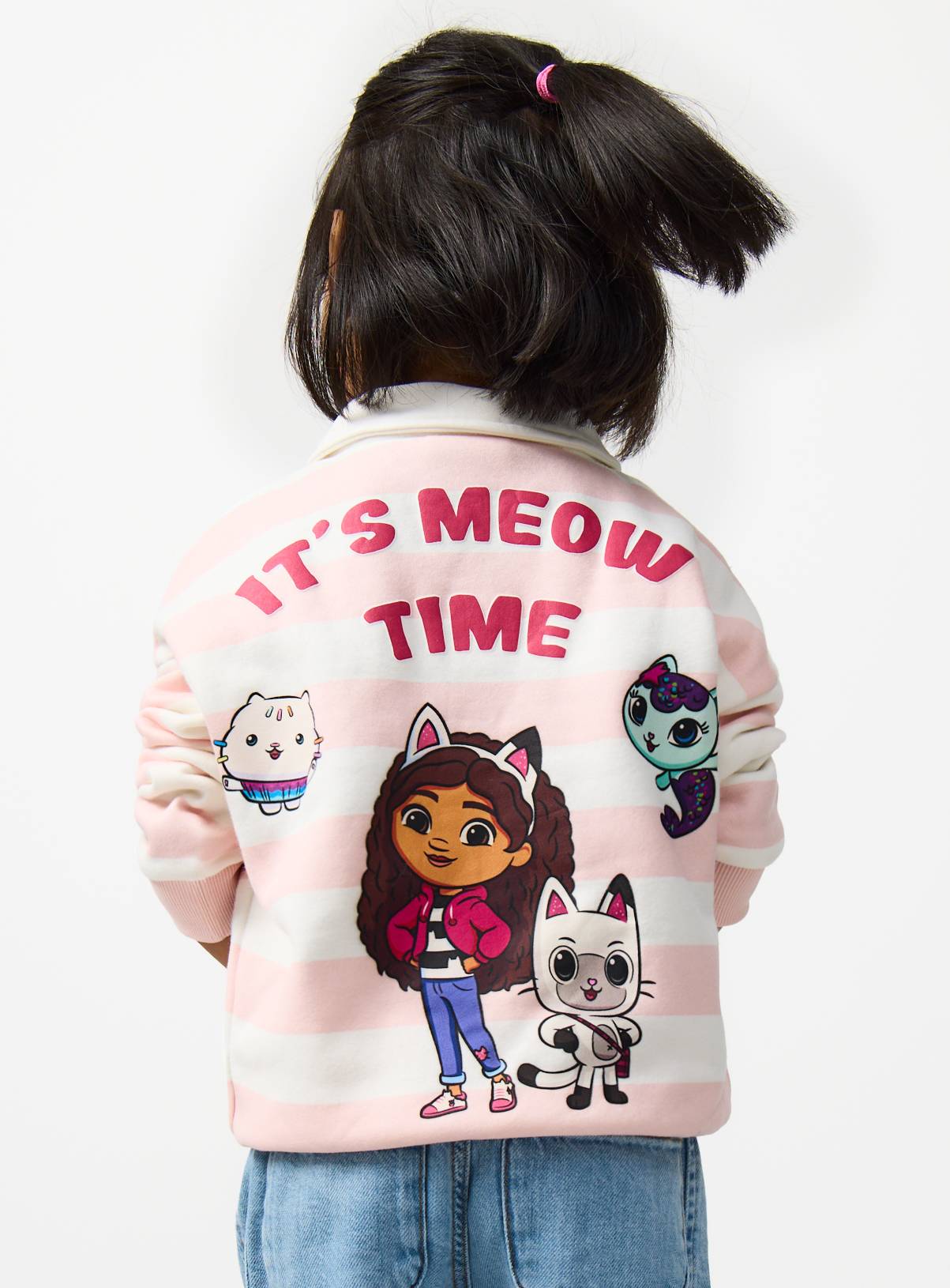 Pink Stripe Gabby's Dollhouse Motif Rugby Sweatshirt 6-7 years - Image 5