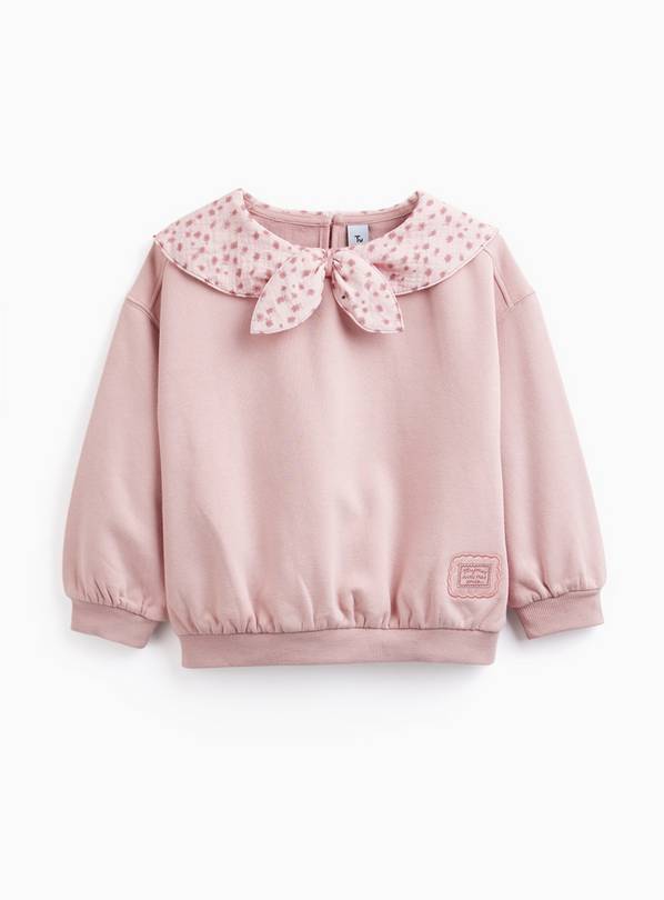 Pink Floral Neck Scarf Sweatshirt 4-5 years