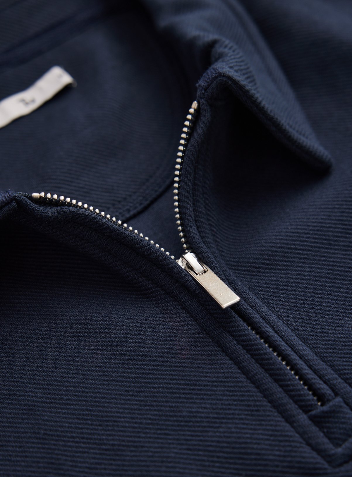 Navy Twill Collared Half Zip Sweatshirt XXXL - Image 4 thumbnail