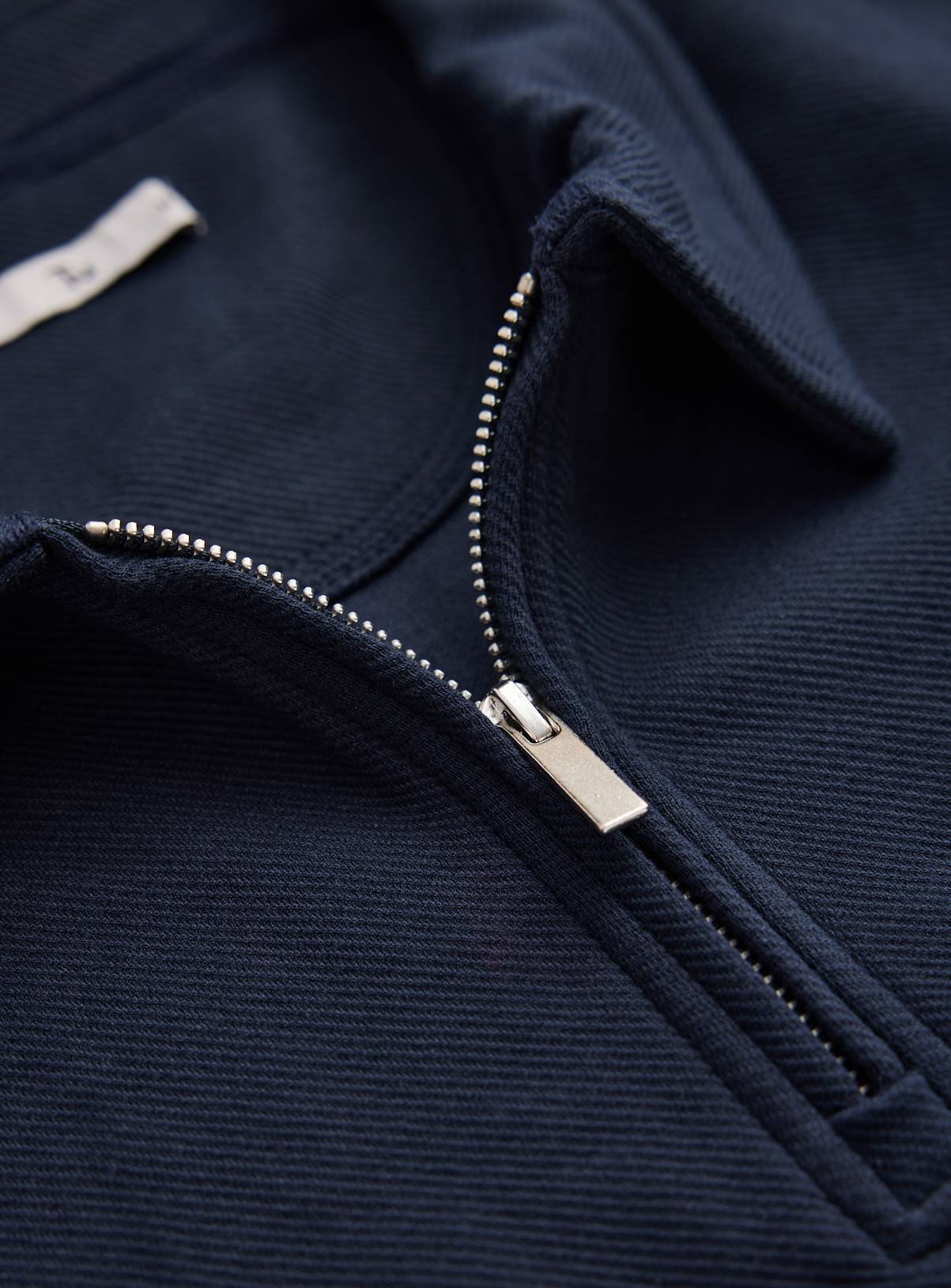Navy Twill Collared Half Zip Sweatshirt XXXL - Image 4