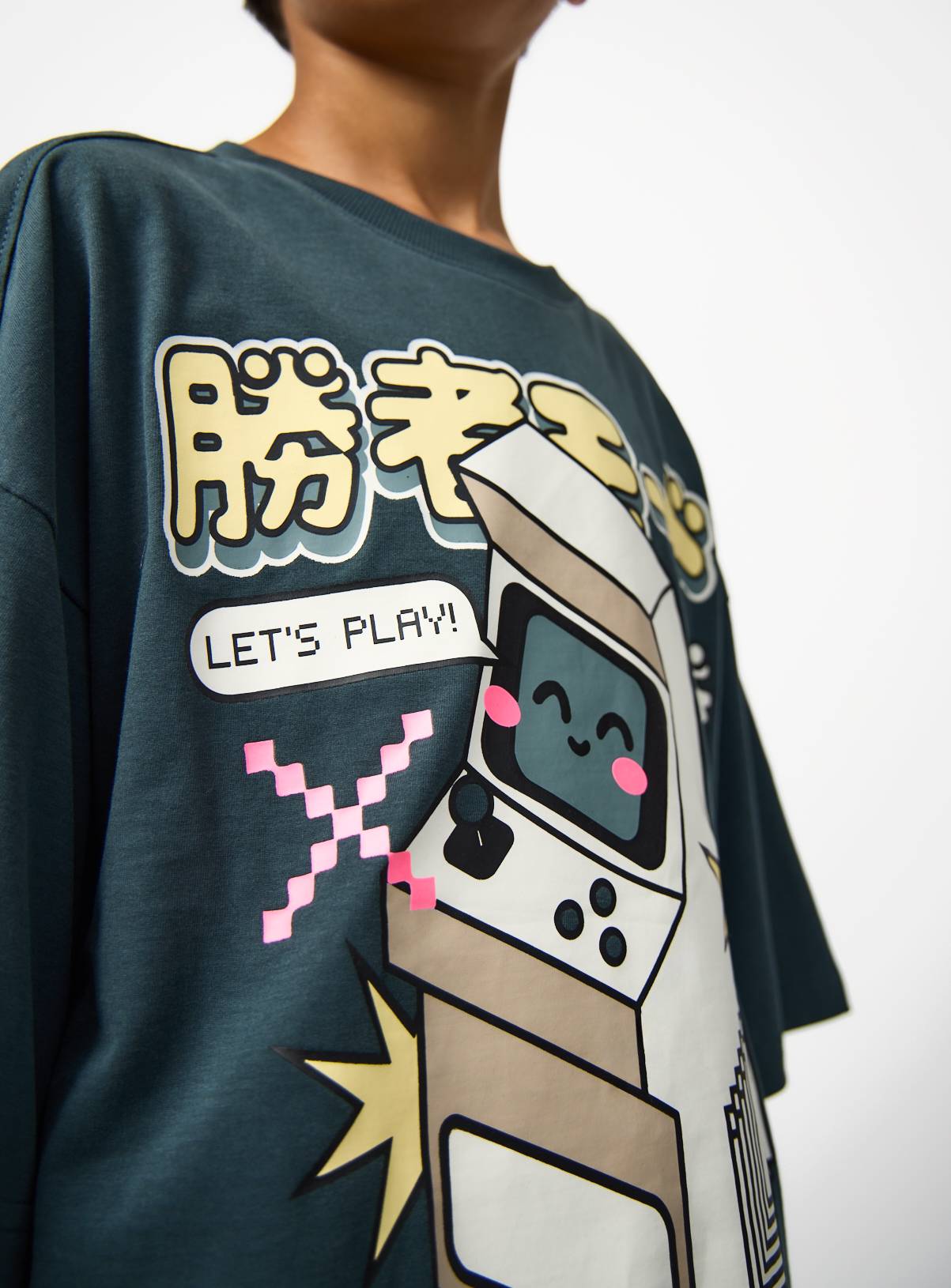 Charcoal Retro Gaming Graphic T-Shirt 11 years - Image 2