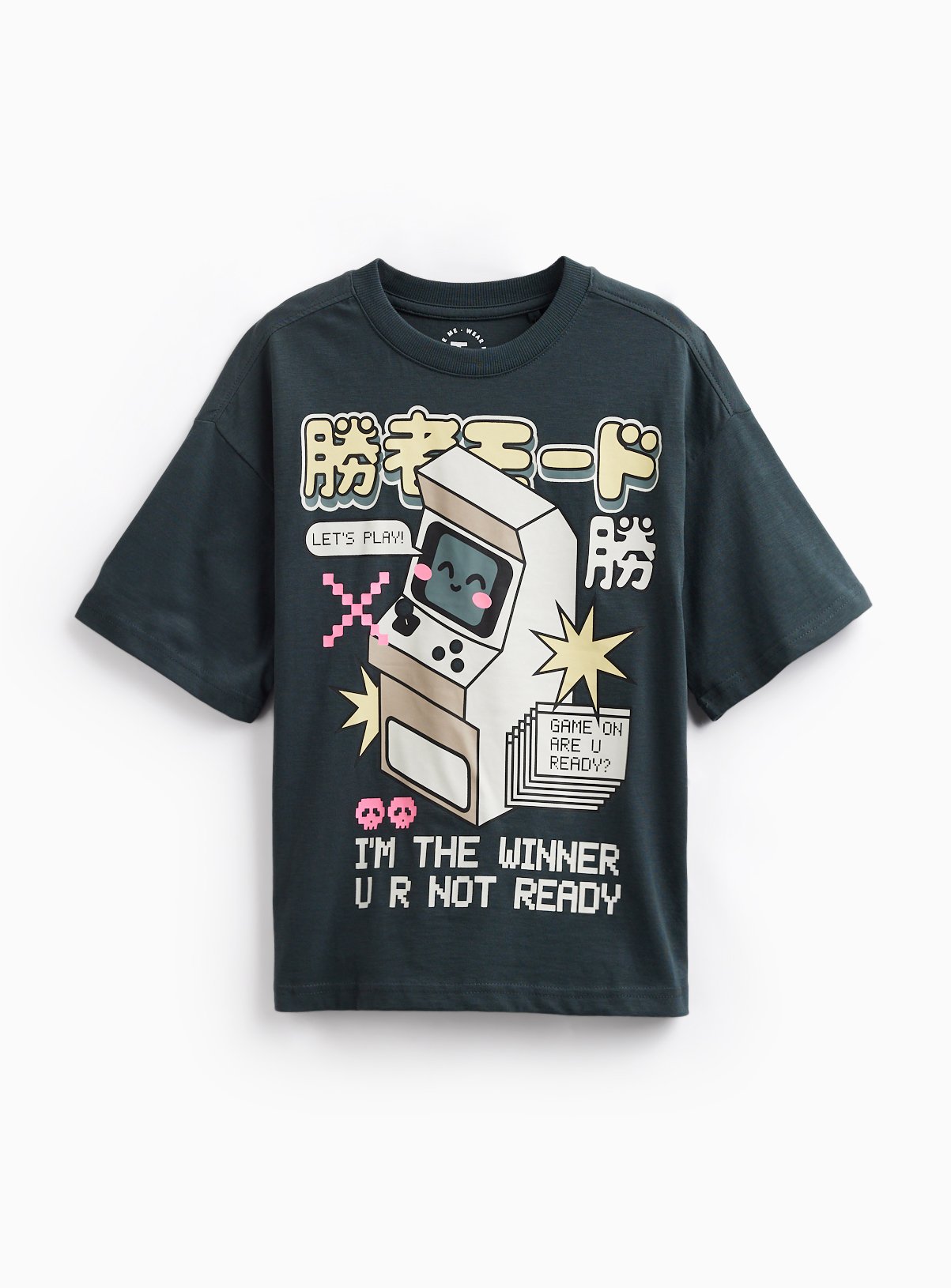 Charcoal Retro Gaming Graphic T-Shirt 11 years - Image 3 thumbnail