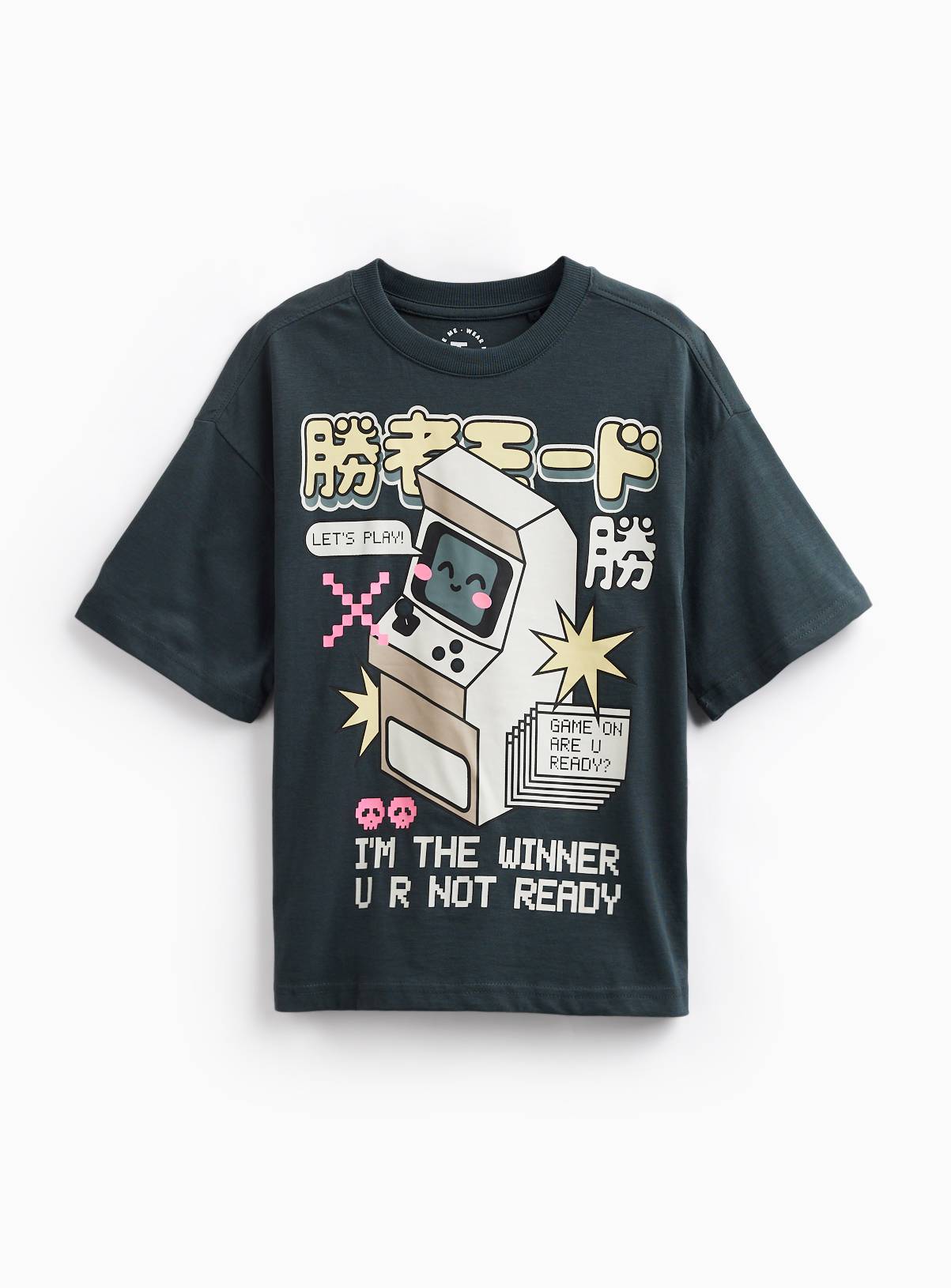 Charcoal Retro Gaming Graphic T-Shirt 11 years - Image 3