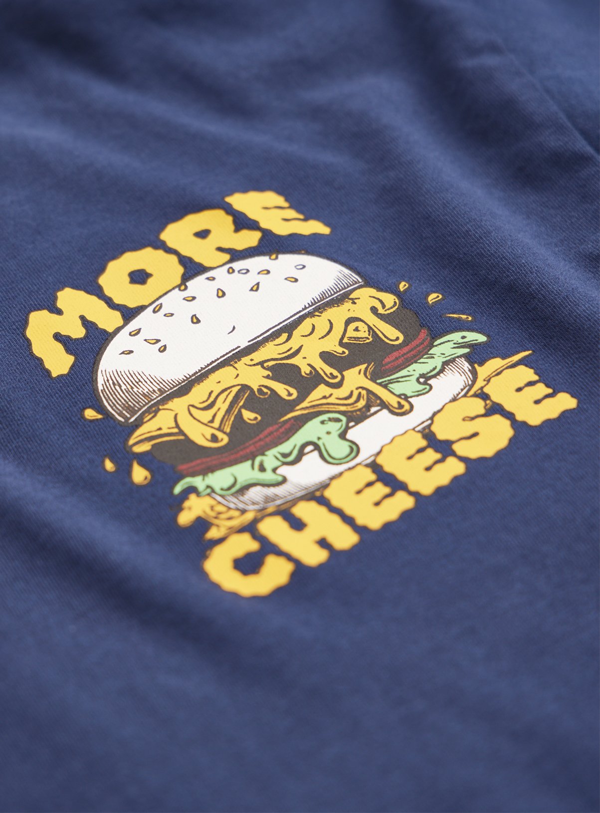 Navy More Cheese Please T-Shirt 7 years - Image 2 thumbnail