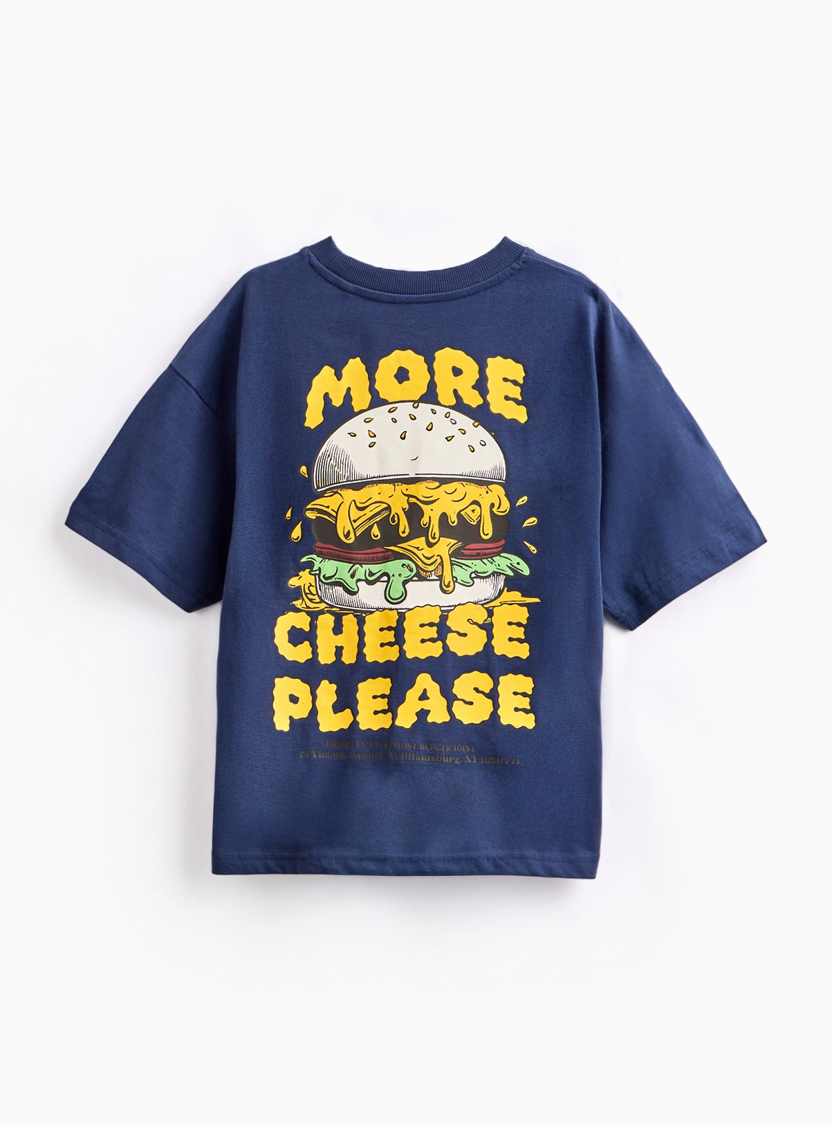 Navy More Cheese Please T-Shirt 7 years - Image 3 thumbnail