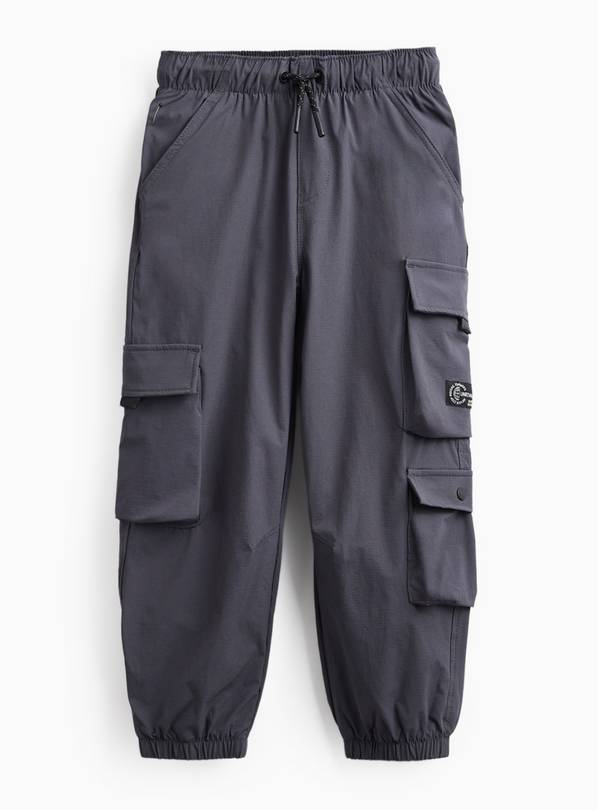 Grey Cargo Pants with Pockets & Patches  13 years