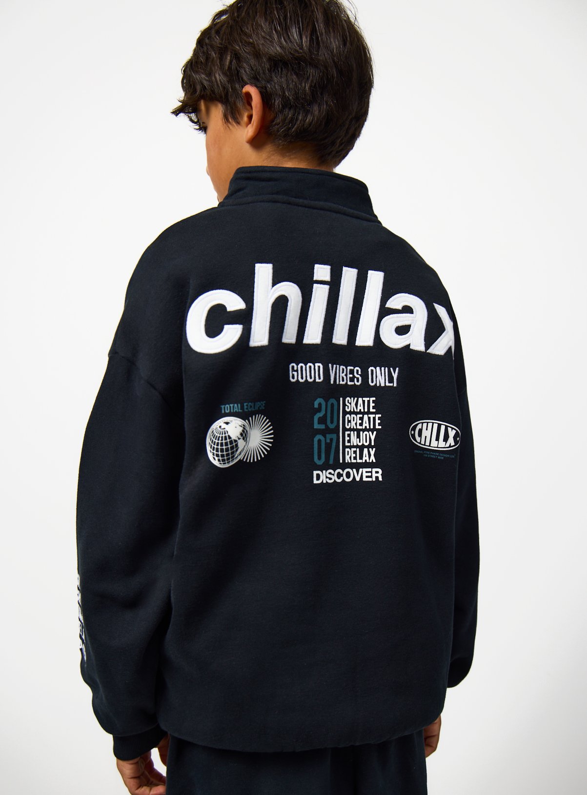 Black Chillax Graphic Sweatshirt & Joggers Set 10 years - Image 2 thumbnail