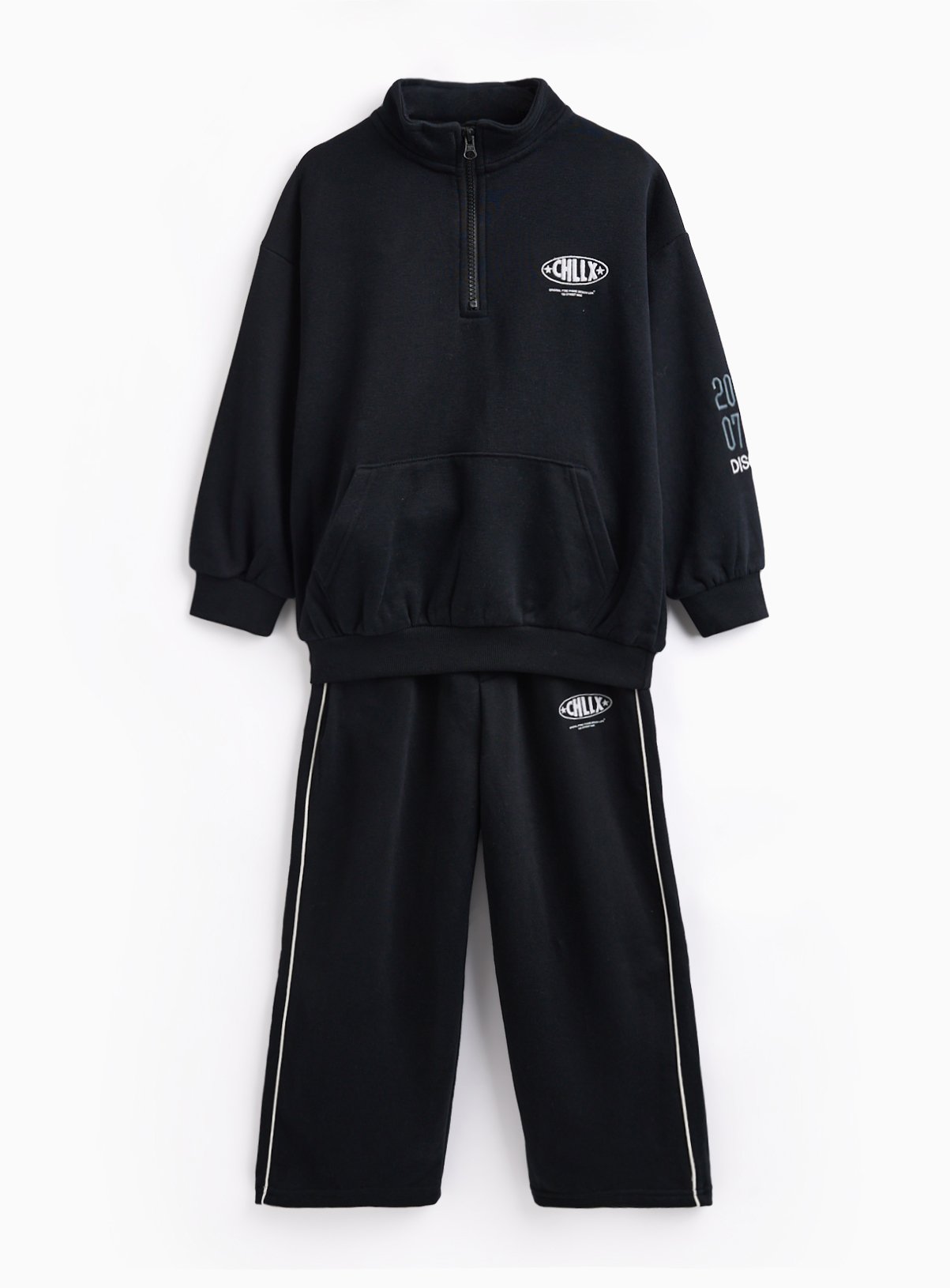 Black Chillax Graphic Sweatshirt & Joggers Set 10 years - Image 3 thumbnail